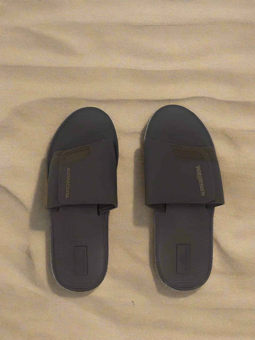 Men's Dark Brown Velcro Slides