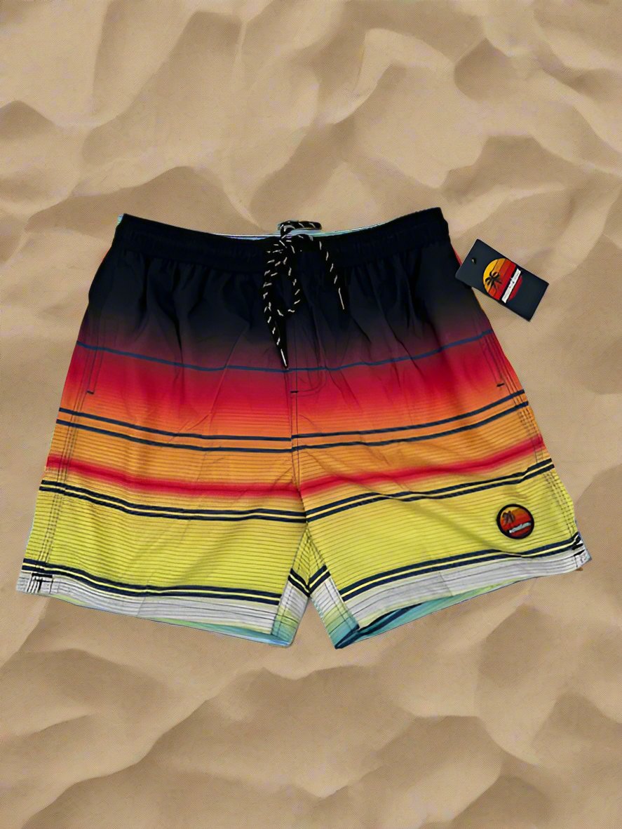 Men's Striped Swim Trunks