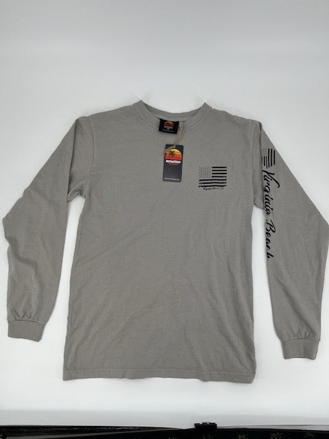 Long Sleeve T-Shirt American Flag & City Print