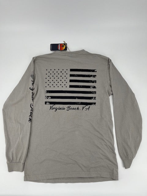 Long Sleeve T-Shirt American Flag & City Print