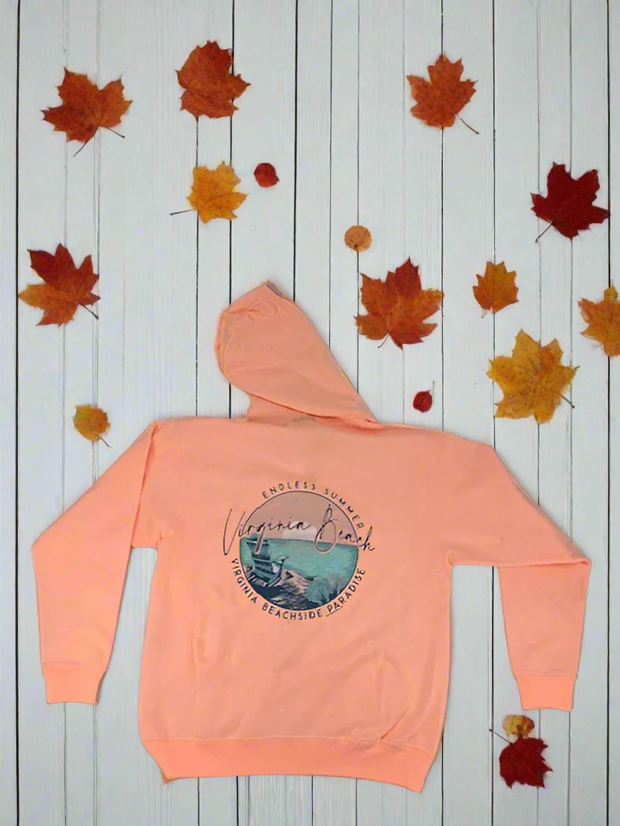 Apricot Zipper Hoodie Endless Summer Design