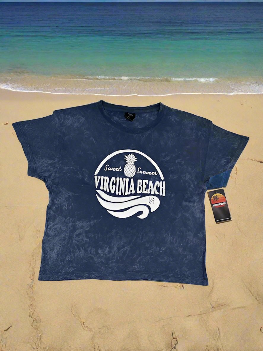 Women's Mineral Washed Tee Shirt Dark Blue