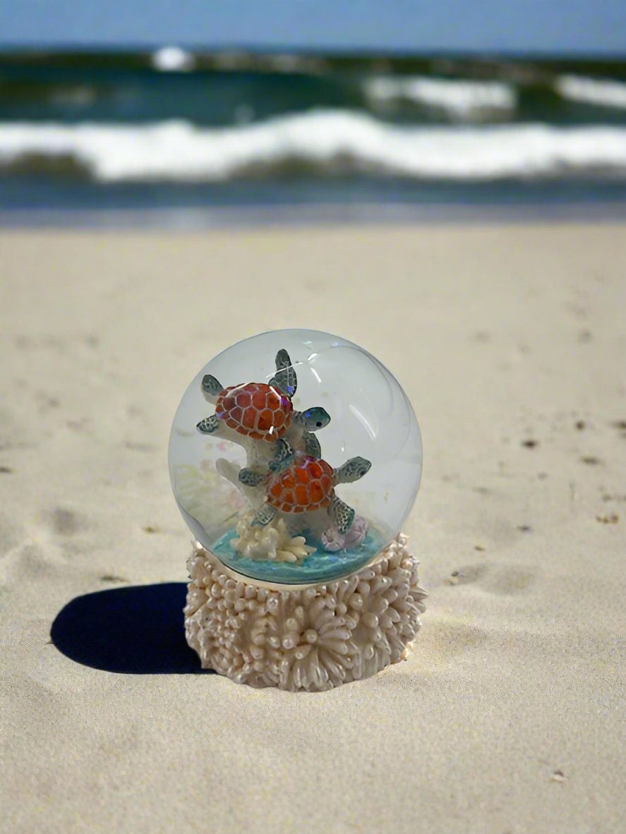 Sea Turtles in Globe Brown Shell