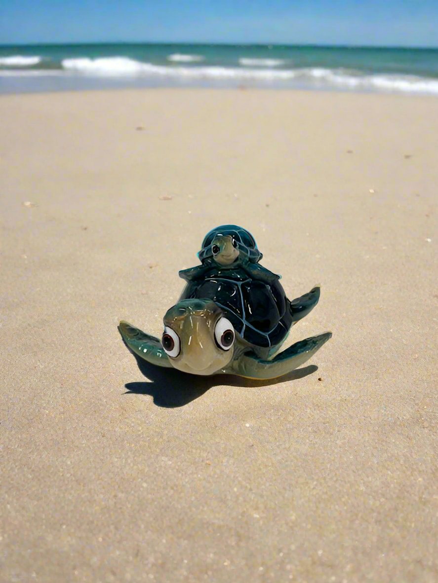 Turtle with Baby Figurine