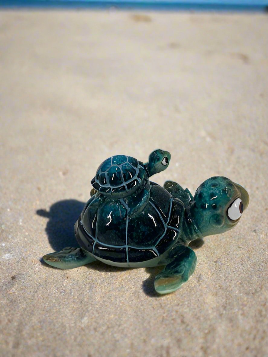 Turtle with Baby Figurine