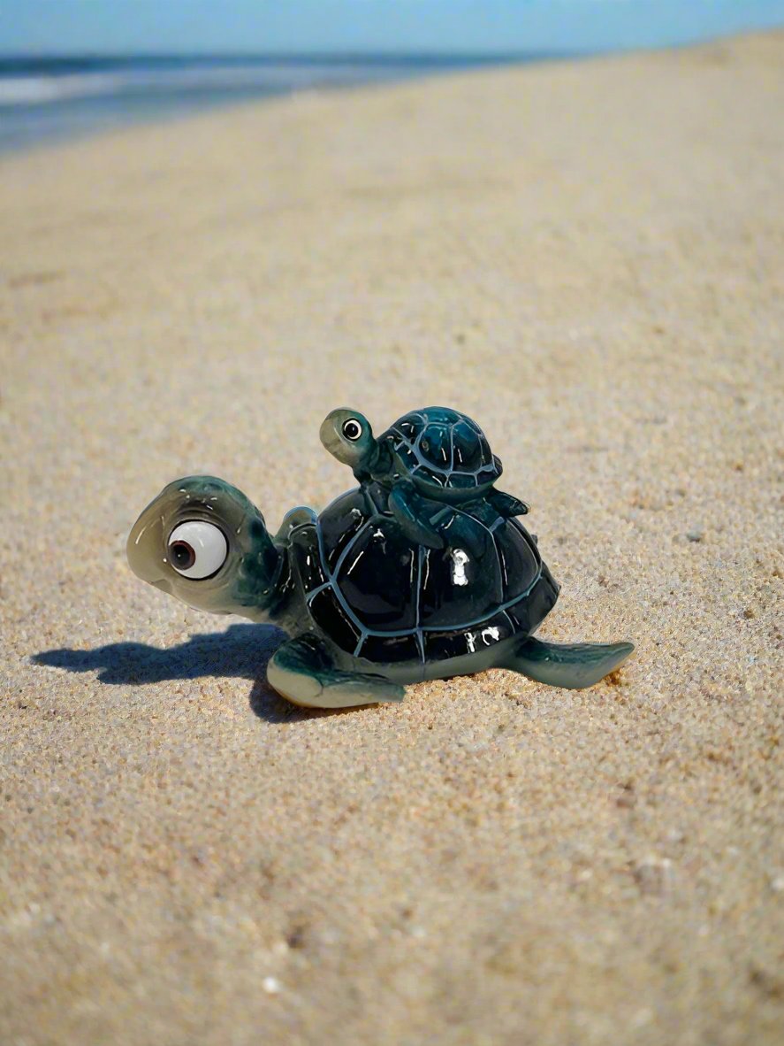 Turtle with Baby Figurine