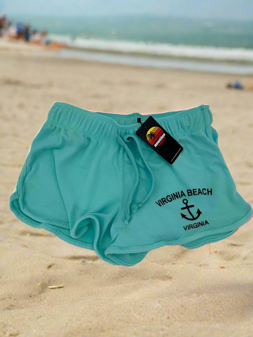 Ladies Soft Fleece Shorts Virginia Beach Print