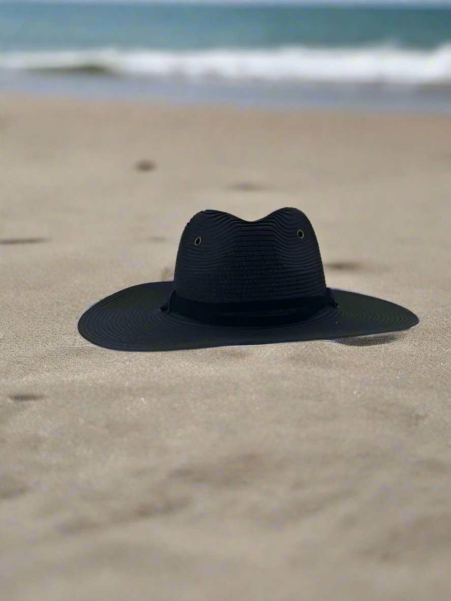 Men's Straw Safari Hat with Trim