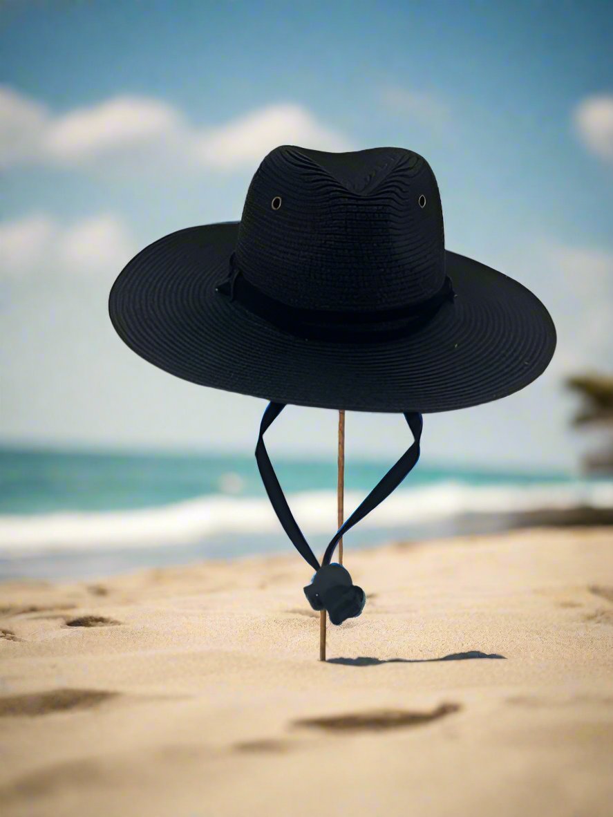 Men's Straw Safari Hat with Trim