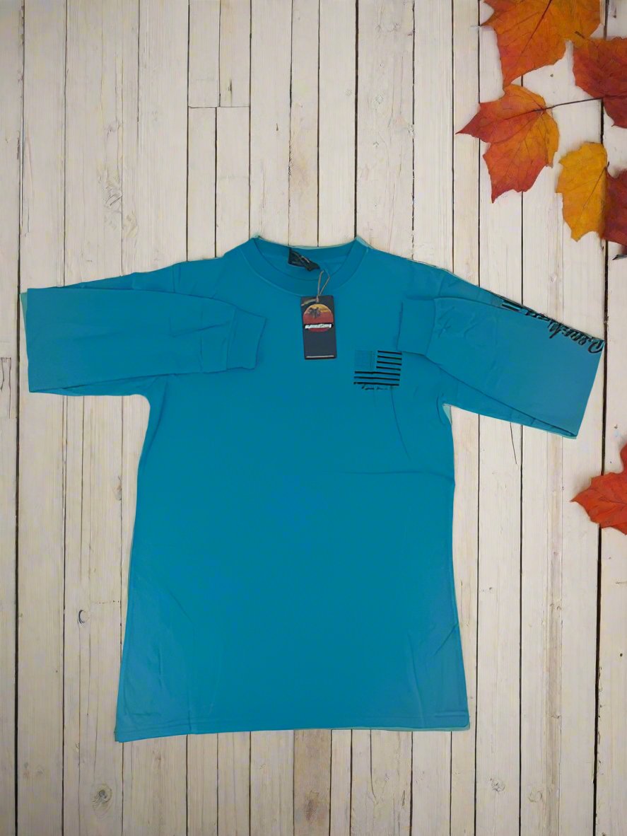 Long Sleeve T-Shirt American Flag & City Print