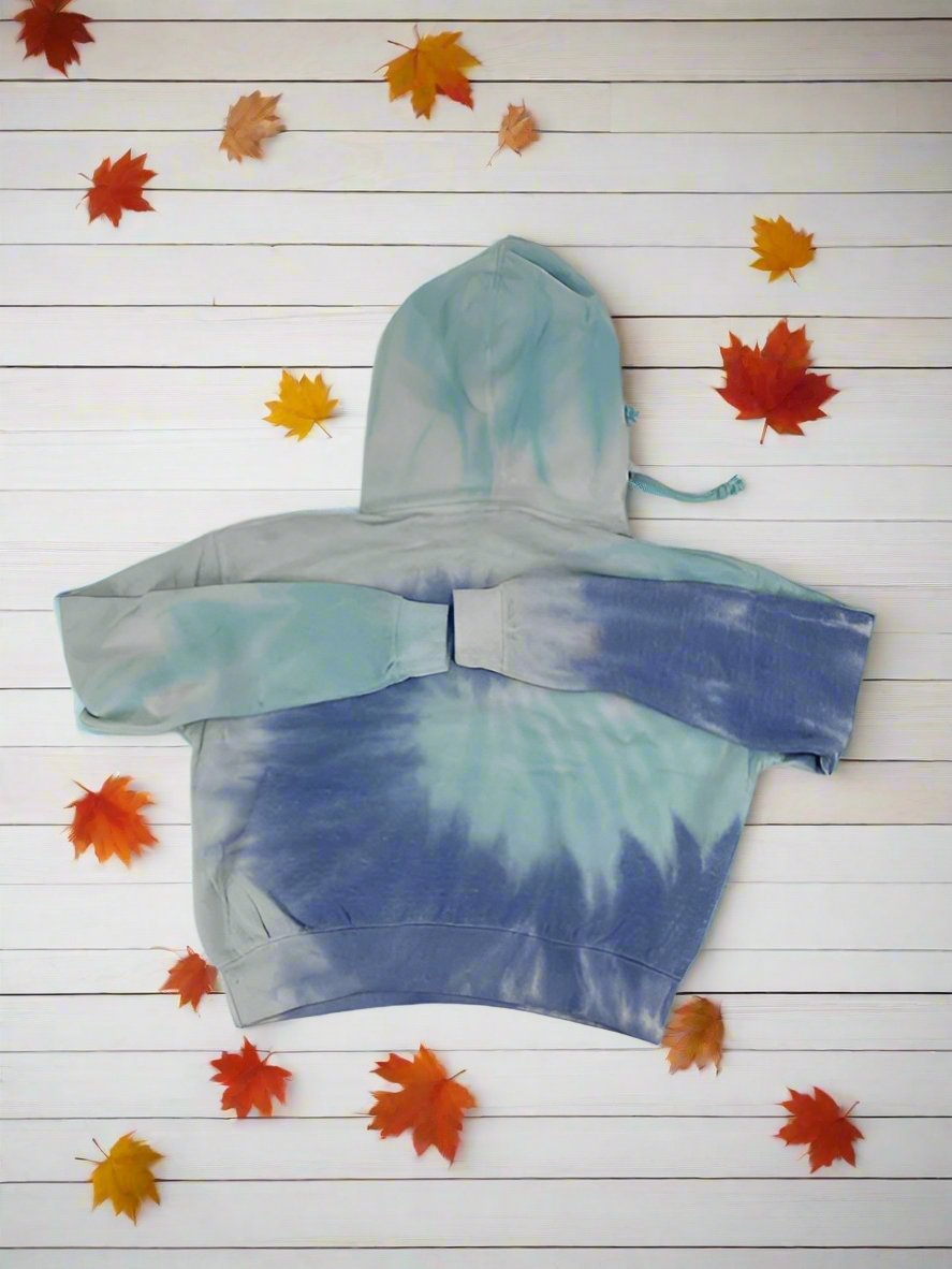 Crop Top Tie Dye Hoody Burnout Virginia Beach Print