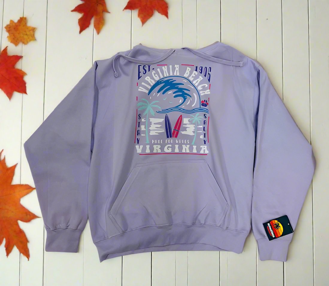 Adult Pullover Hoody - Stay Salty Virginia Beach Print