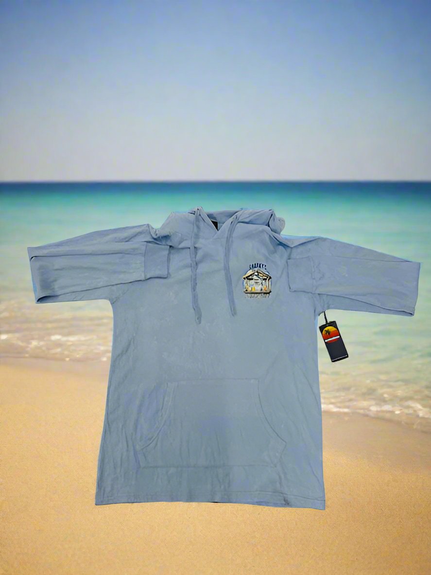 Soft Long Sleeve Hooded Tee Mineral Wash Sharky's Tiki Bar