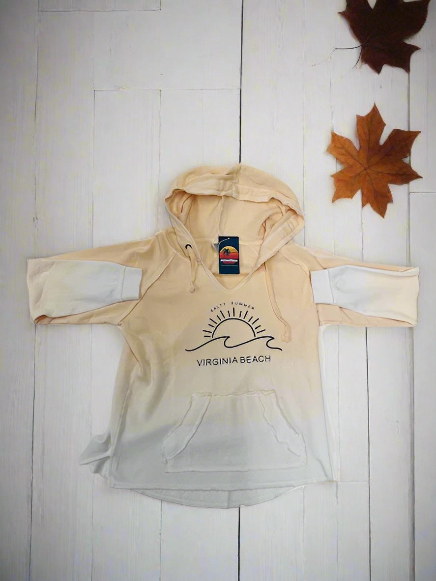 Ladies Hoody V-Neck Dip Dye