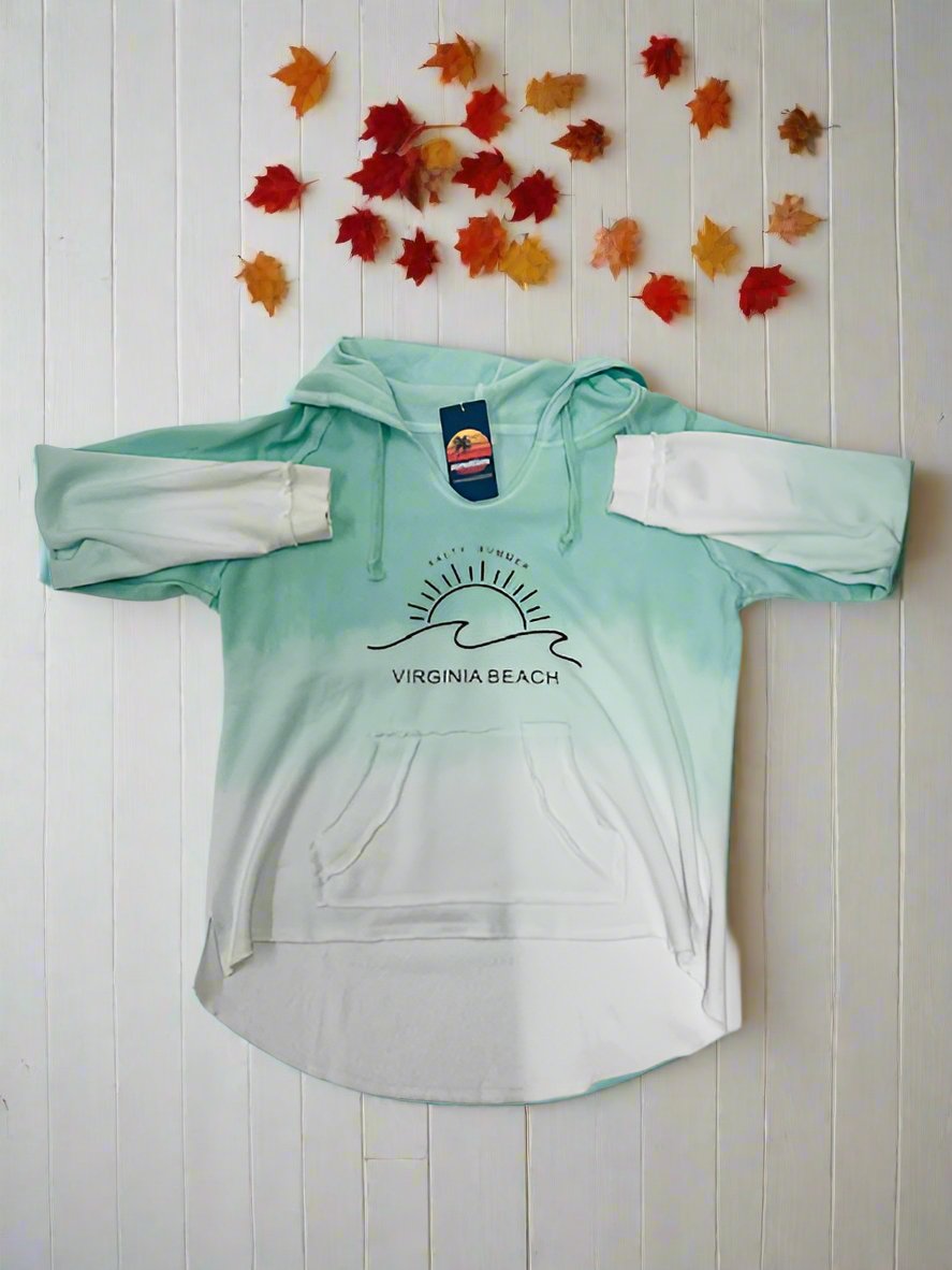Ladies Hoody V-Neck Dip Dye