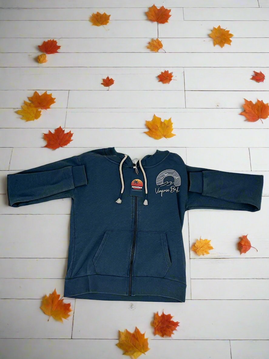 Ladies Hoody Full Zip Virginia Beach Print