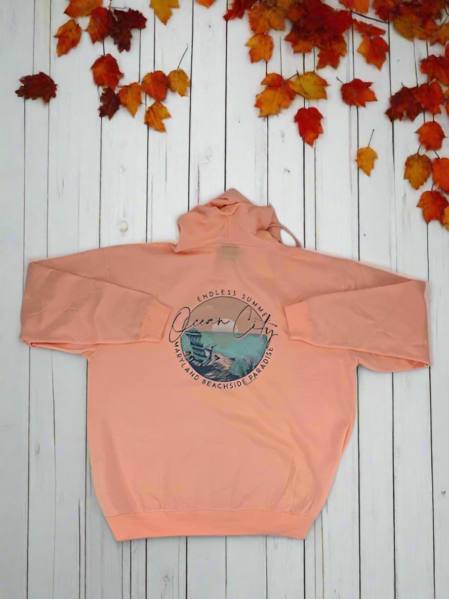 Apricot Zipper Hoodie Endless Summer Design