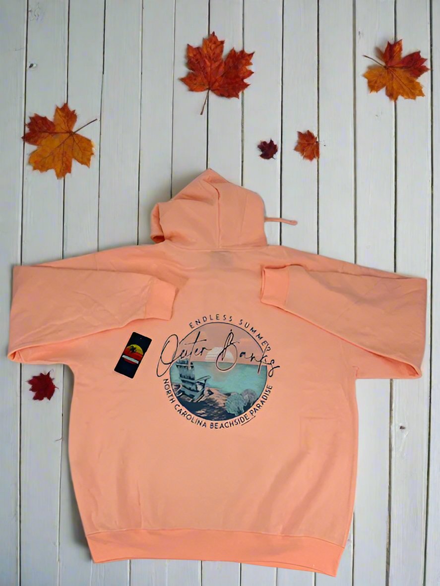 Apricot Zipper Hoodie Endless Summer Design