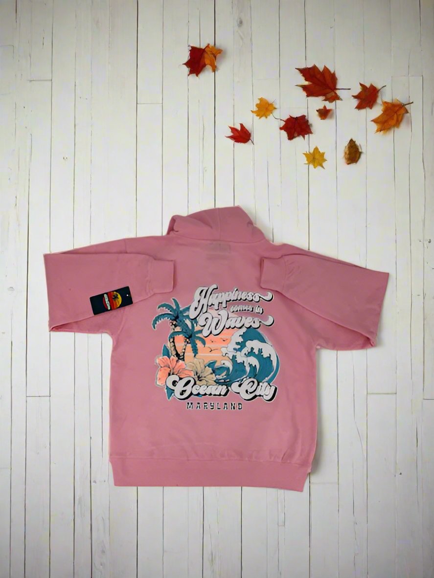 Adult Pullover Hoody Happiness Comes In Waves
