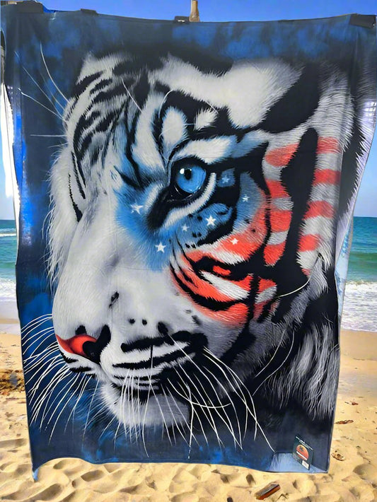 American Tiger Towel Blanket  54 x 68