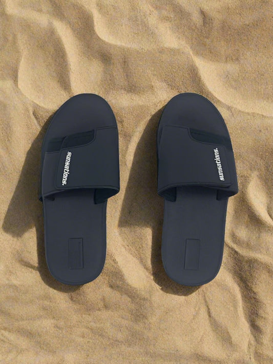 Men's Dark Blue Velcro Slides