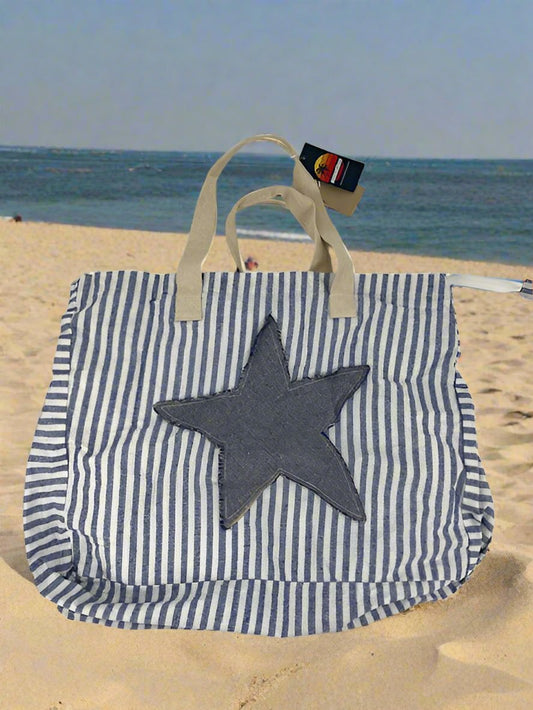 Bag Tote Stripe with Star Patch
