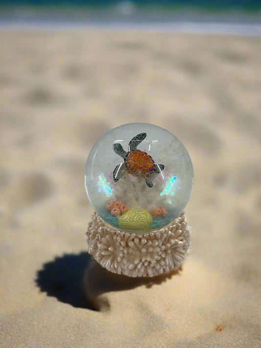Sea Turtle in Globe Brown Shell