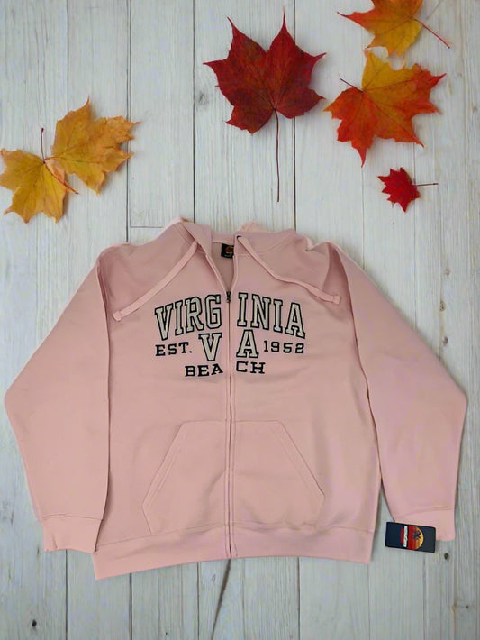 Ladies Zipper Hoody Embroidered Virginia Beach