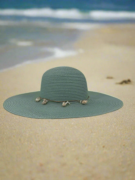 Ladies Wide Hat Brim with Shells