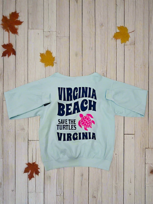 Adult Pullover Hoody - Save The Turtles Virginia Beach Print